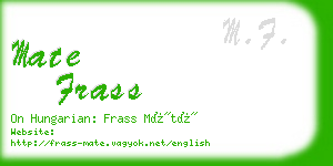 mate frass business card